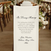 "In Loving Memory" Classic Wedding Memorial beige Spandoek