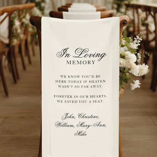 "In Loving Memory" Classic Wedding Memorial Beige Spandoek