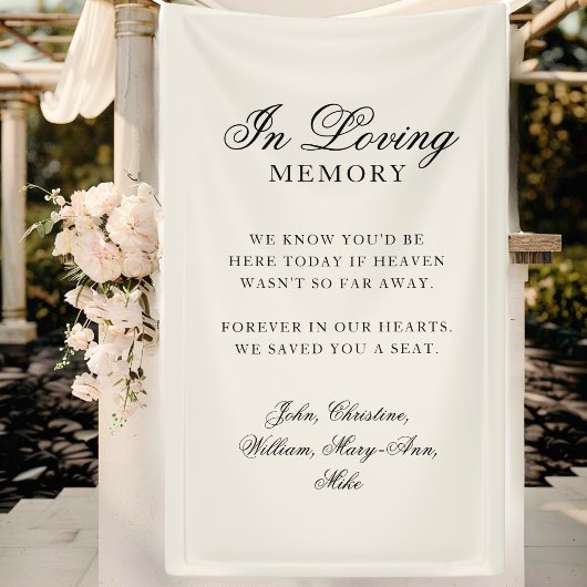 "In Loving Memory" Classic Wedding Memorial Beige Spandoek