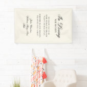 "In Loving Memory" Classic Wedding Memorial Beige Spandoek (Insitu)