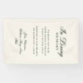 "In Loving Memory" Classic Wedding Memorial Beige Spandoek (Horizontaal)