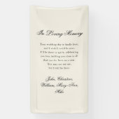 "In Loving Memory" Classic Wedding Memorial beige Spandoek (Verticaal)