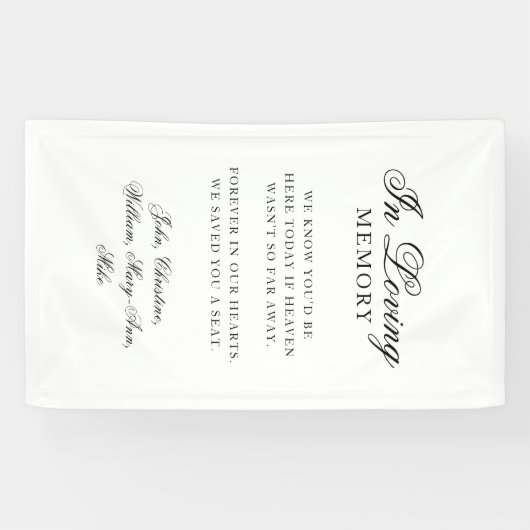 "In Loving Memory" Classic Wedding Memorial Spandoek (Horizontaal)