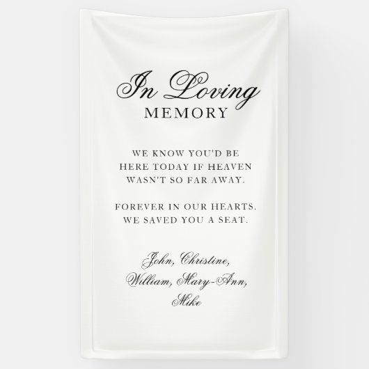 "In Loving Memory" Classic Wedding Memorial Spandoek (Verticaal)