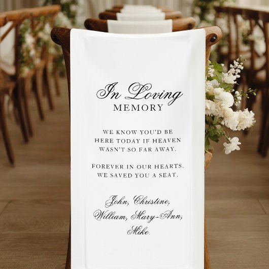 "In Loving Memory" Classic Wedding Memorial Spandoek
