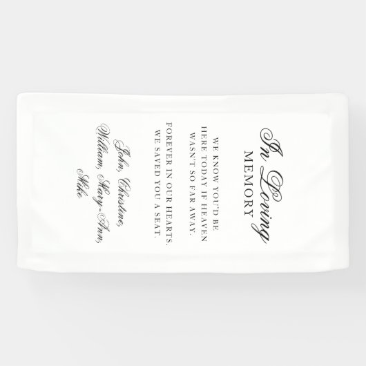"In Loving Memory" Classic Wedding Memorial Spandoek (Horizontaal)