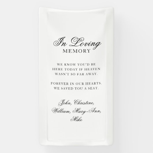 "In Loving Memory" Classic Wedding Memorial Spandoek (Verticaal)