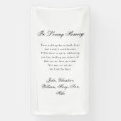 "In Loving Memory" Classic Wedding Memorial White Spandoek (Verticaal)