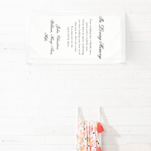 "In Loving Memory" Classic Wedding Memorial White Spandoek (Insitu)