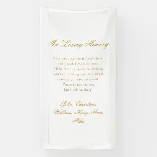 "In Loving Memory" Classic Wedding Memorial White Spandoek (Verticaal)