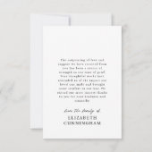 In Loving Memory Clouds Memorial Moderne foto Bedankkaart (Achterkant)