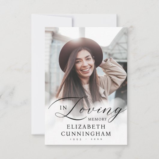 In Loving Memory Clouds Memorial Moderne foto Bedankkaart (Voorkant)