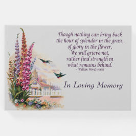 In Loving Memory  Cowbell Flowers and Birds Gastenboek