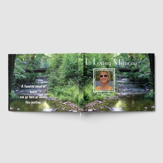 'In Loving Memory' Creek Forest Photo Guest Book Gastenboek (Volledig)