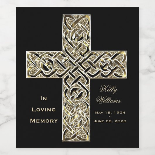 In Loving Memory Cross Wijn Etiket (Enkel label)