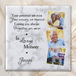 In Loving Memory Custom 3 Photo Memorial Funeral Vierkante Button 5,1 Cm<br><div class="desc">Honor je geliefde met een aangepaste foto-herdenkingsknop. Deze unieke herdenkingsknop is het perfecte cadeau voor jezelf, familie of vrienden om je dierbare te eren. We hopen dat jouw gedenkteken in het liefhebbende geheugen begrafenisknop je vrede, vreugde en gelukkige herinneringen zal brengen. Citaat: Je aanwezigheid die we missen, je geheugen dat...</div>