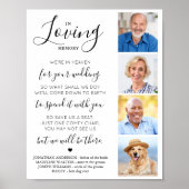 In Loving Memory Custom 4 Photo Wedding Memorial Poster (Voorkant)