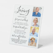 In Loving Memory Custom 4 Photo Wedding Memorial Reclamebord Met Voetstuk (Voorkant)
