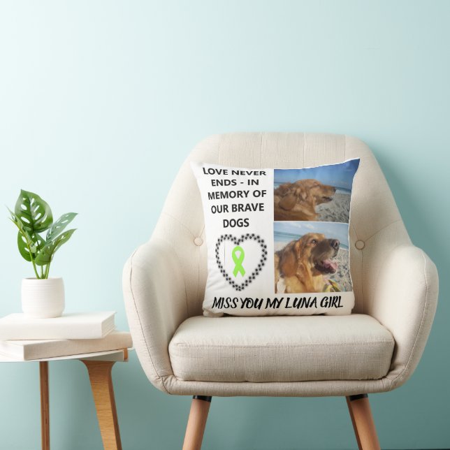 In Loving Memory - Custom Dog Tribute Kussen (Stoel)