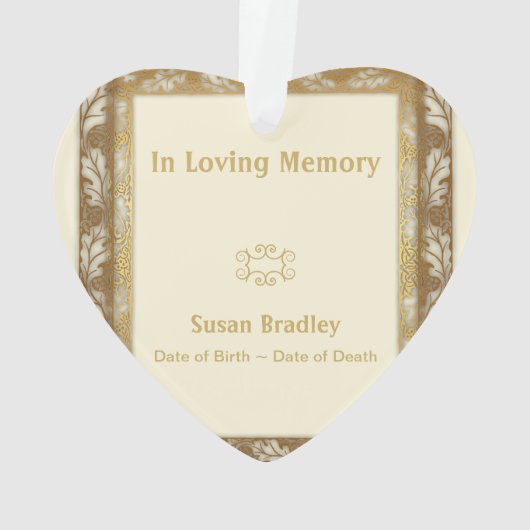 In Loving Memory Custom Photo Memorial Ornament 2 (achterkant)