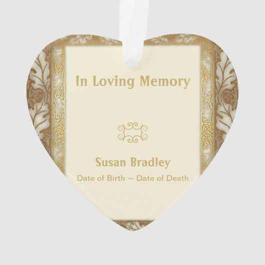 In Loving Memory Custom Photo Memorial Ornament 3 (achterkant)