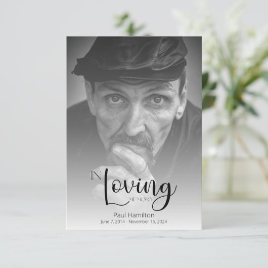 In Loving Memory Dank je kaart (Staand voorkant)