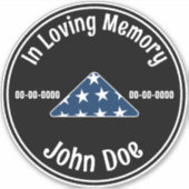 In Loving Memory Dark Veteran Sticker (Voorkant)