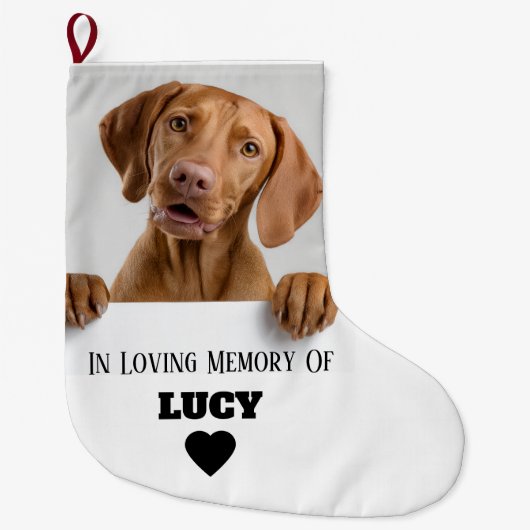 In Loving Memory | Dog Photo Christmas Stocking Grote Kerstsok (Voorkant)