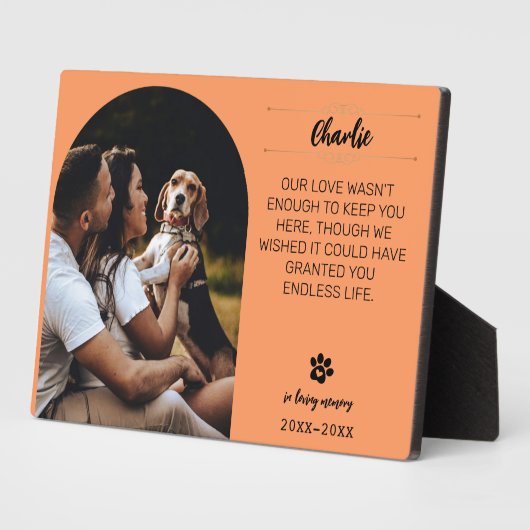 In Loving Memory Dog Photo Plaque – Personalized G Fotoplaat (Zijkant)