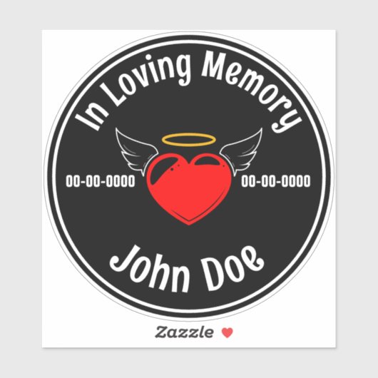In Loving Memory donker Sticker (Vel)