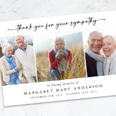 In Loving Memory Drie foto's Begrafenissympathie Bedankkaart