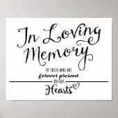 "In loving Memory" drukt u zwart-wit modern af Poster (Voorkant)