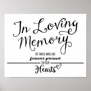 "In loving Memory" drukt u zwart-wit modern af Poster