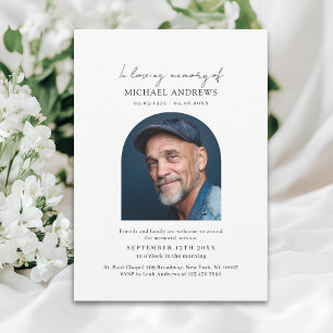 In Loving Memory Eenvoudige Foto Uitnodiging voor 