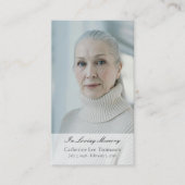 In Loving Memory Elegant Photo Prayer Cards Visitekaartje (Voorkant)