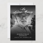 In Loving Memory Elegant Script 2-foto dood Aankondiging (Voorkant)