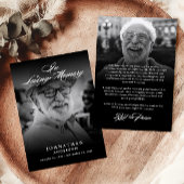 In Loving Memory Elegant Script 2-foto dood Aankondiging