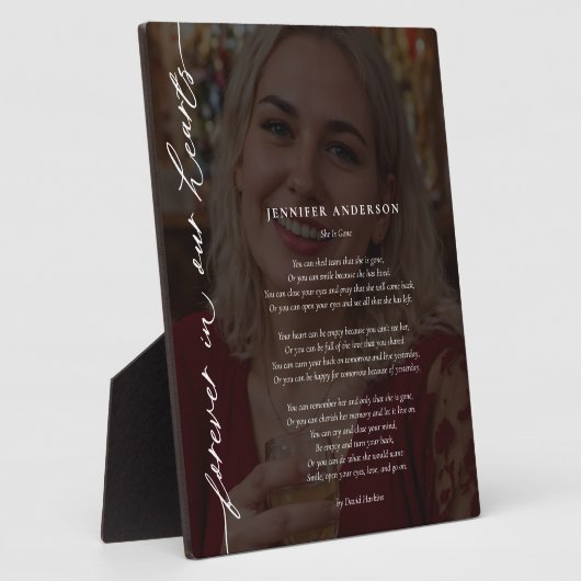 In Loving Memory Elegant Script Foto & quote/gedic Fotoplaat (Zijkant)