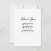 In Loving Memory Elegant Script Funeral Photo Bedankkaart (Achterkant)