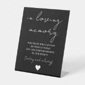 In Loving Memory Elegant Script zwart-wit Reclamebord Met Voetstuk (Voorkant)