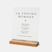 In Loving Memory Elegant Wedding Acrylic Sign Acryl Bord (Hoek)