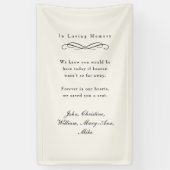"In Loving Memory" Elegant Wedding Memorial Beige Spandoek (Verticaal)
