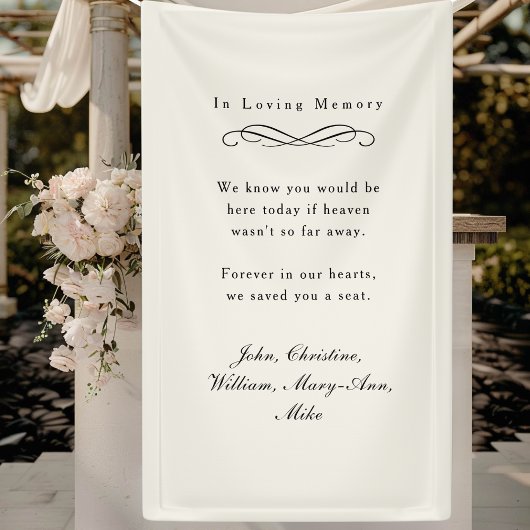 "In Loving Memory" Elegant Wedding Memorial Beige Spandoek