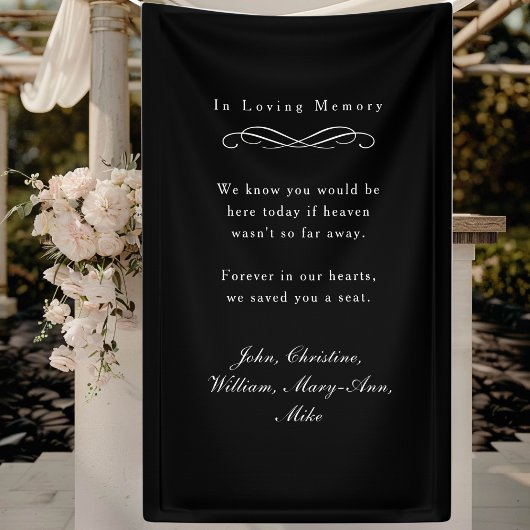 "In Loving Memory" Elegant Wedding Memorial Black Spandoek