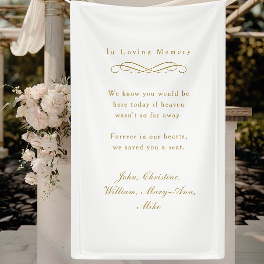 "In Loving Memory" Elegant Wedding Memorial White Spandoek