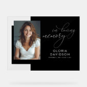 In Loving Memory Elegante moderne begrafenisfoto Acryl Bord (Voorkant)