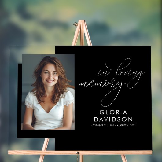 In Loving Memory Elegante moderne begrafenisfoto Acryl Bord (Neutraal)