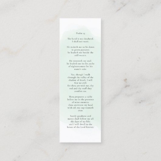 In Loving Memory Eucalyptus groen Bladwijzer Mini Visitekaartje (Achterkant)