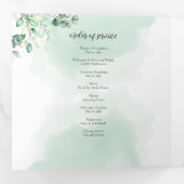 In Loving Memory Eucalyptus groen diensten Drieluik Kaart (Binnenzijde eerst)