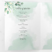 In Loving Memory Eucalyptus groen diensten Drieluik Programma (Binnenzijde eerst)